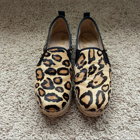 Sam Edelman Carrie Platform Espadrille Slip On Leopard - Picture 2 of 6